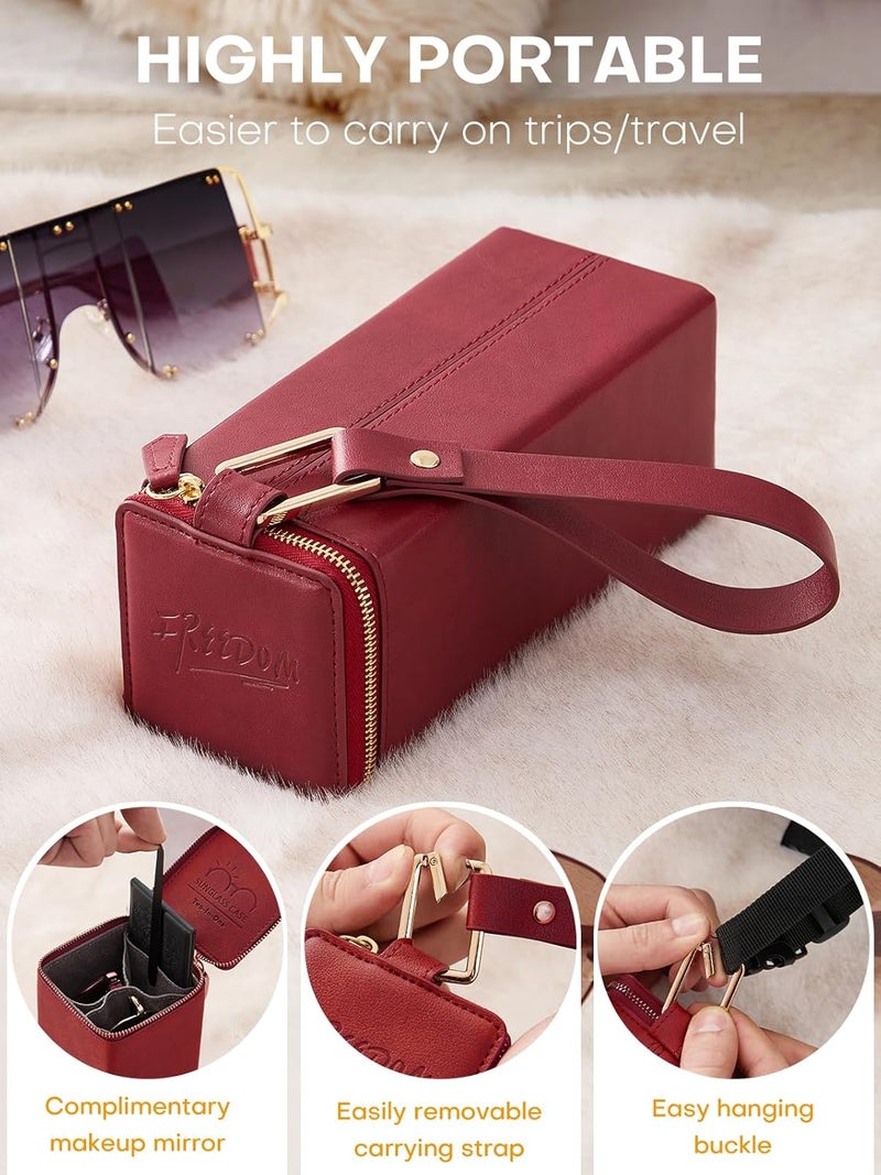 cloudever Sunglasses Travel Case Organizer Hangable for Men Women, Eyeglasses Foldable Storage Organizer - Image 2
